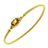 David Yurman Yellow 18K Gold Citrine & Diamond Wheaton Bracelet Size 6.5"