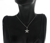 0.47 CT Diamonds 14K White Gold Star Pendant Necklace Size 16"