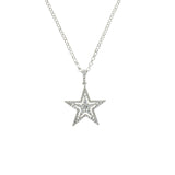 0.47 CT Diamonds 14K White Gold Star Pendant Necklace Size 16"