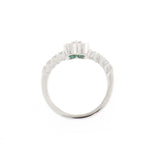 0.58 CT Colombian Emerald & 0.18 CT Diamonds in 18K Gold Flower Ring
