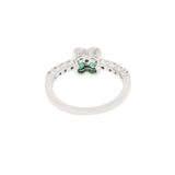 0.58 CT Colombian Emerald & 0.18 CT Diamonds in 18K Gold Flower Ring
