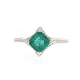 1.31 CT Colombian Emerald & 0.46 CT Diamonds in 18K Gold Engagement Ring