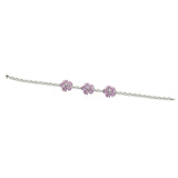 20.35 CT Natural Pink Sapphire & 0.38 CT Diamonds 18K White Gold Bracelet 7.5"