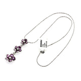 0.63 CT Diamonds 5.68 CT Pink Sapphire 14K White Gold Flower Necklace 16"