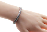 6.98 CT Natural Pink Sapphire & 5.98 CT Diamonds 18K White Gold Bracelet 7"